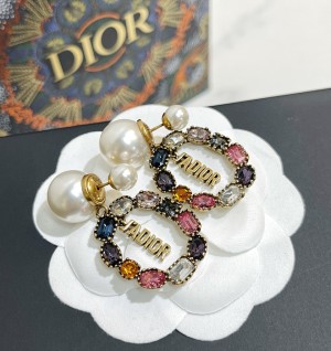 디올 dior ja 레터링 다이아 귀걸이 (2color)