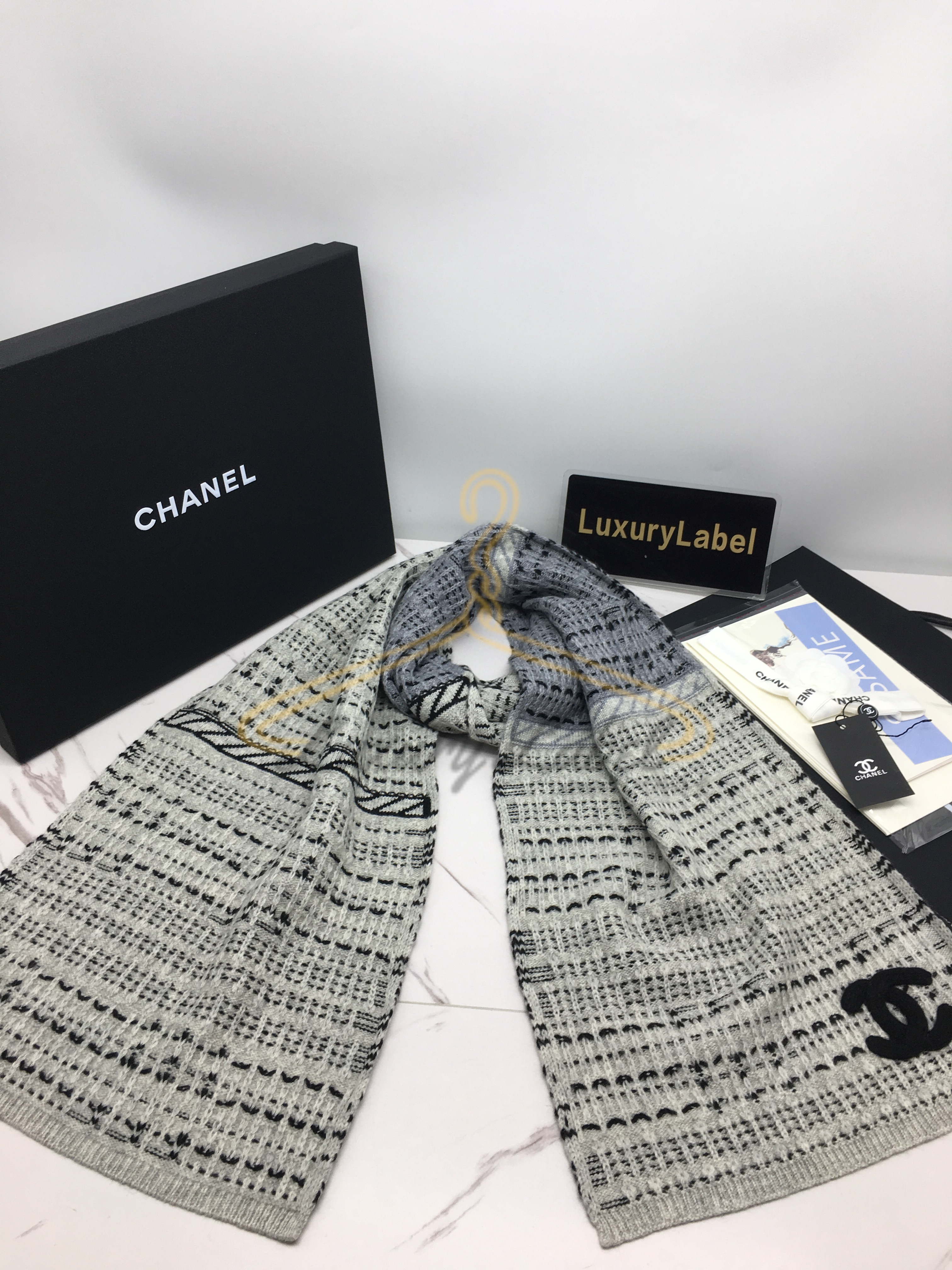 샤넬 울 머플러