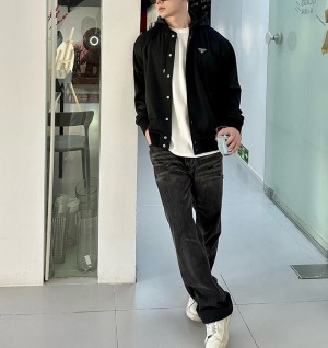 프라다 바시티 후드 자켓 (남성용)