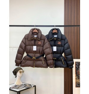 셀린느 트리옴프 벨트 다운 패딩 자켓 (컬러 브라운, 블랙)