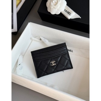 샤넬 25S 캐비어 카드홀더 (컬러 블랙 은장)