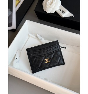 샤넬 25S 캐비어 카드홀더 (컬러 블랙 금장)