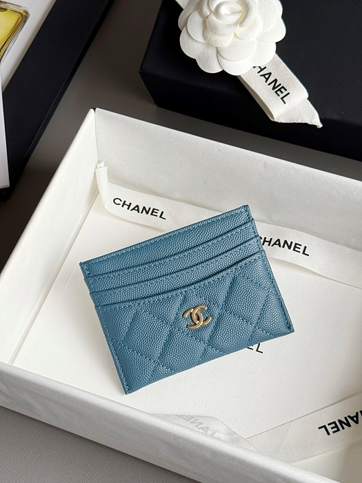 샤넬 25S 캐비어 카드홀더 (컬러 블루)