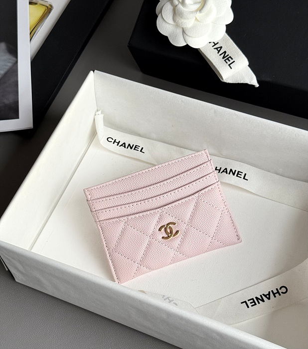 샤넬 25S 캐비어 카드홀더 (컬러 핑크)