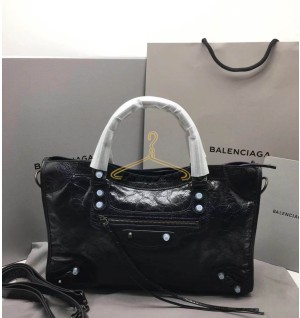 발렌시아가 르 시티 미디움 백 블랙 (빈티지 은장)