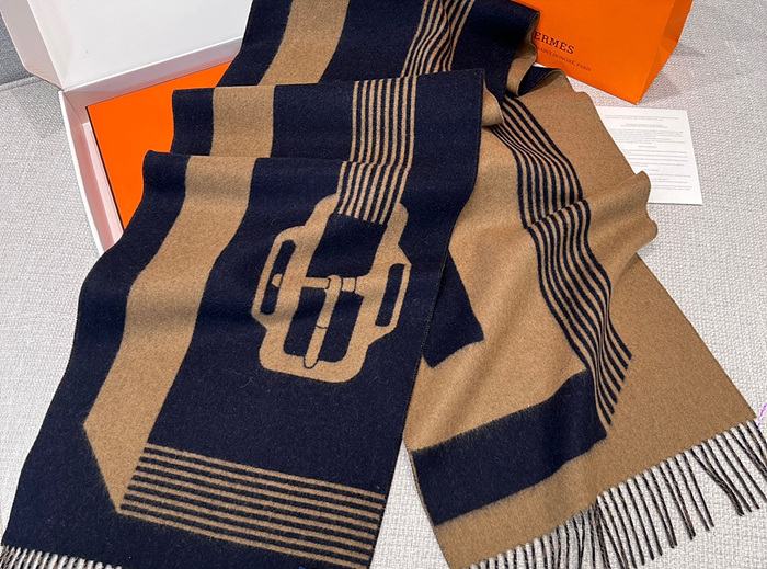 에르메스 H 카사크 A 부클 캐시미어 머플러