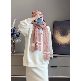 디올 오블리크 로고 니트 비니 & 머플러