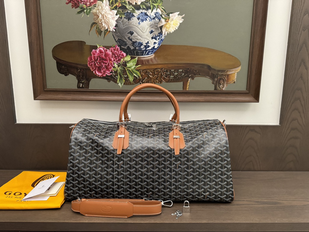 고야드 크로아지에 보스턴백 45cm/50cm (컬러 블랙탄 브라운) (신형)