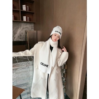 셀린느 로고 캐시미어 비니 & 머플러