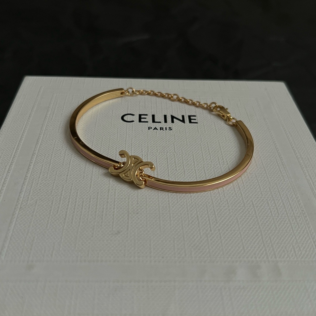 셀린느 트리웅프 아티큘레이티드 팔찌 (컬러 화이트,핑크)