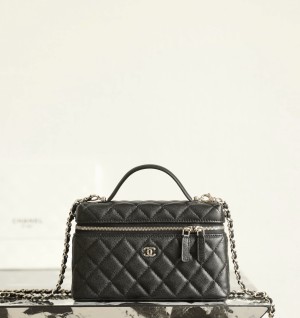샤넬 탑핸들 포쉐트 베니티백 블랙 AP4385